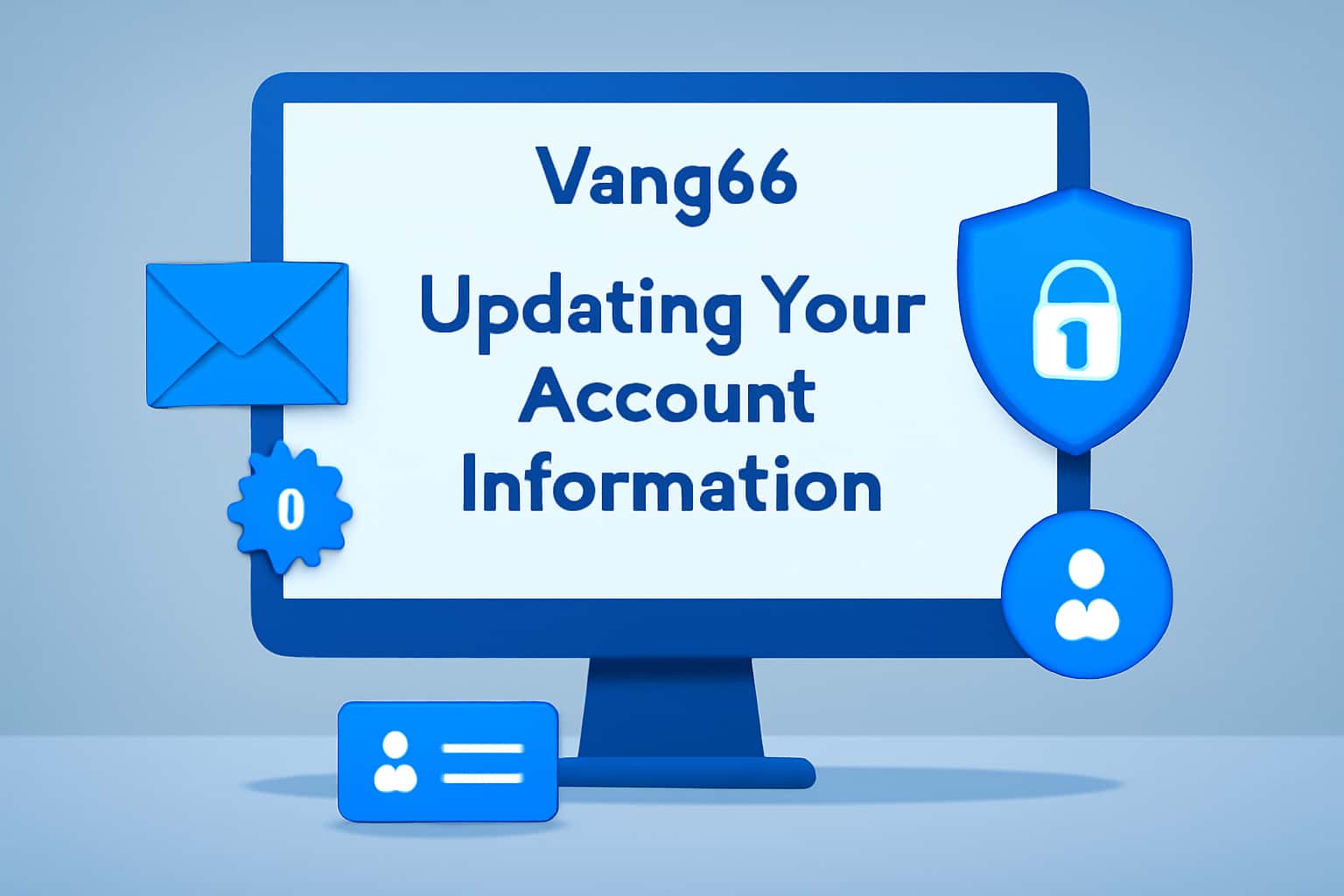 An image illustrating the process of updating account information in Vang66 with the text 'Vang66' displayed.