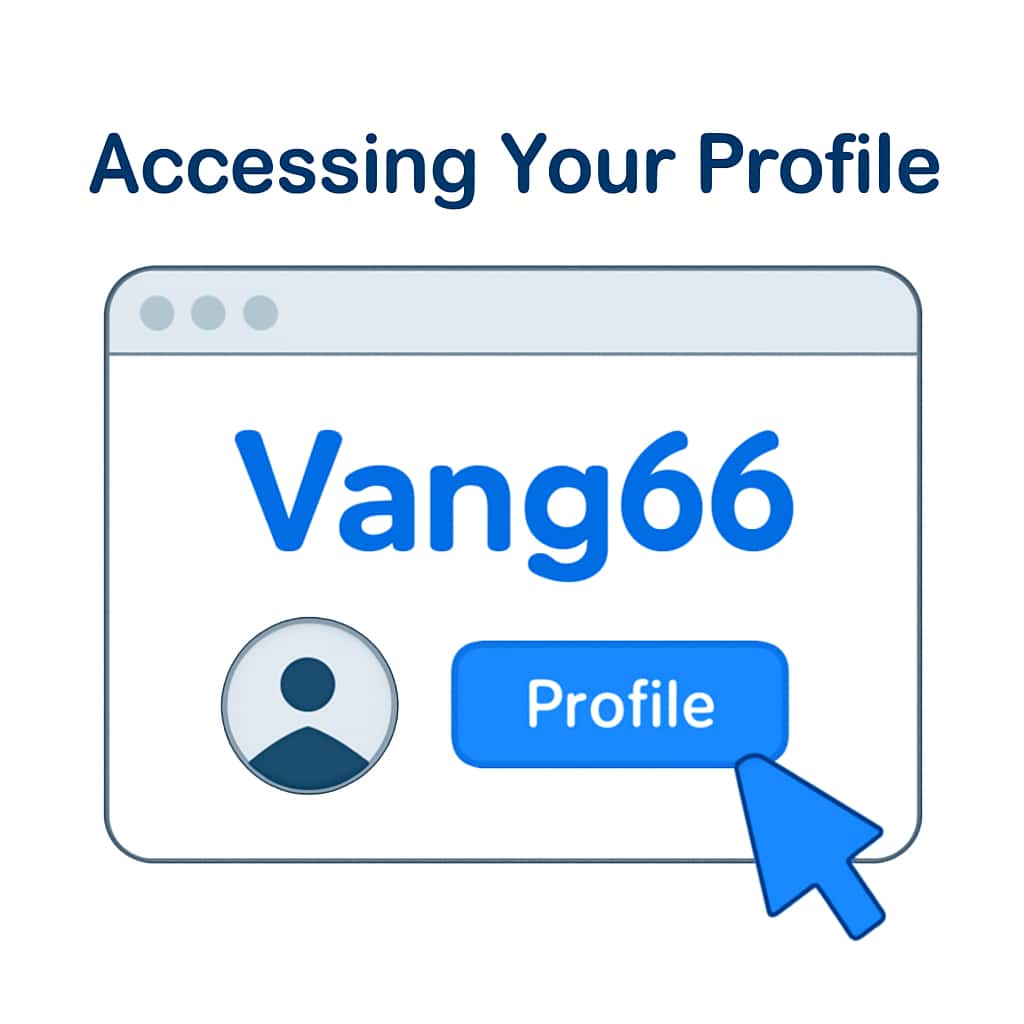An educational diagram illustrating the process of accessing a Vang66 profile.