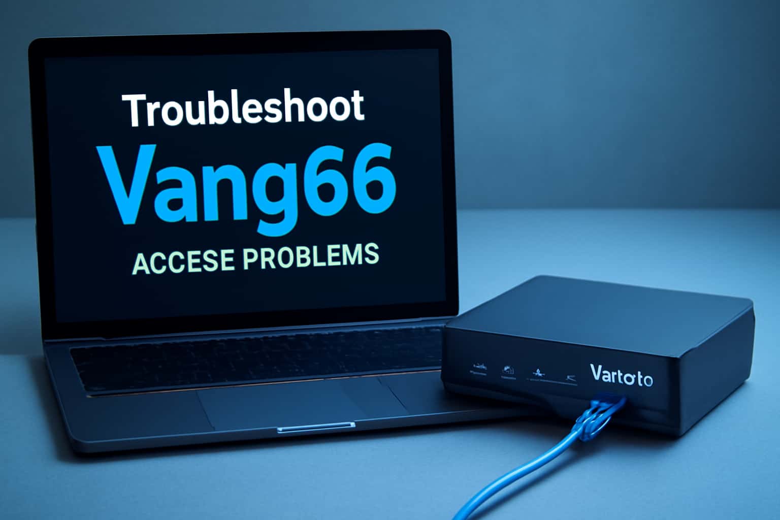 A futuristic visual representation of troubleshooting access problems related to Vang66.