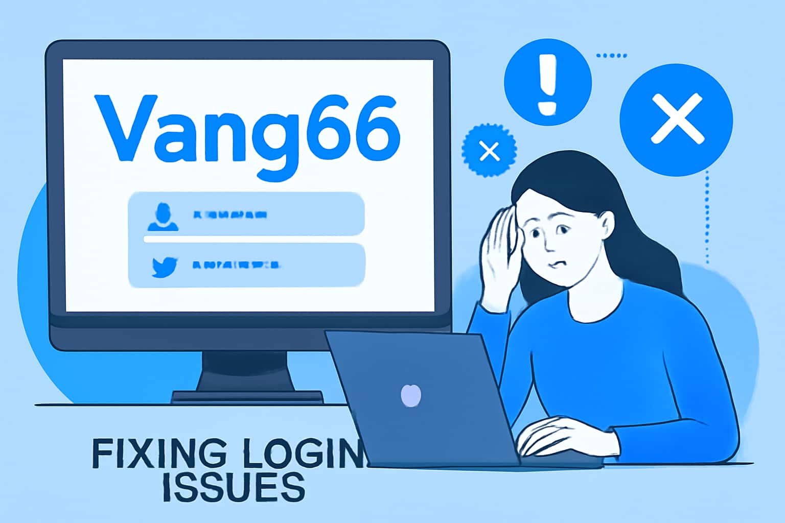 An informative graphic illustrating login issues with Vang66.