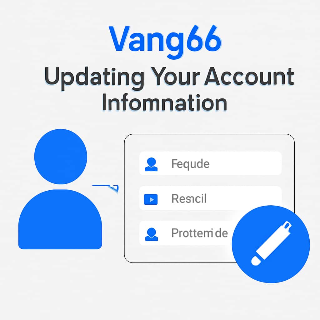 An educational diagram showing the steps to update Vang66 account information.