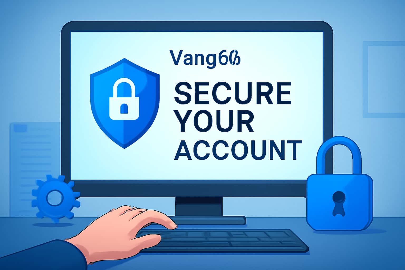 A visual representation of securing a Vang66 account, depicting cybersecurity elements.
