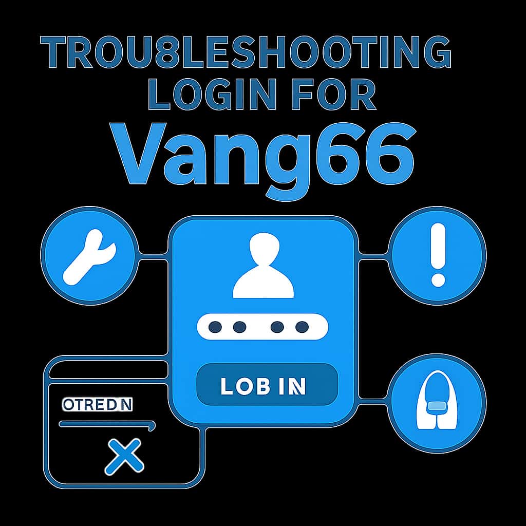 An illustration detailing the troubleshooting process for Vang66 login.
