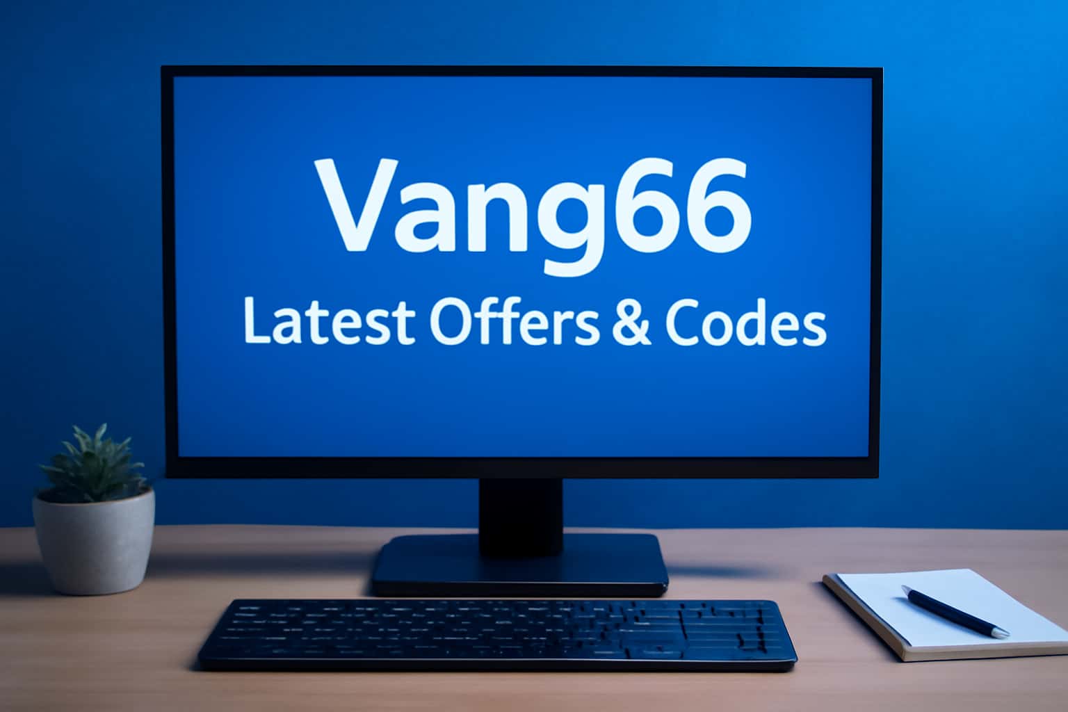 A clean visual representation of Vang66 offers and codes in a futuristic setting.